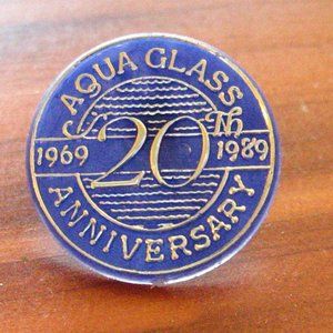 Aqua Glass Company 1989 Vintage Lapel Pin